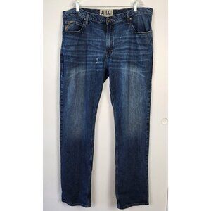 Ariat Men's Distressed M4 Low Rise Boot Cut Jeans Freeman Wash, 42/38, *Flaws*